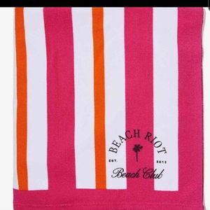 Beach Riot Beach Club Towel Pink/Orange Stripe